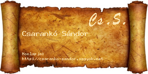 Csarankó Sándor névjegykártya